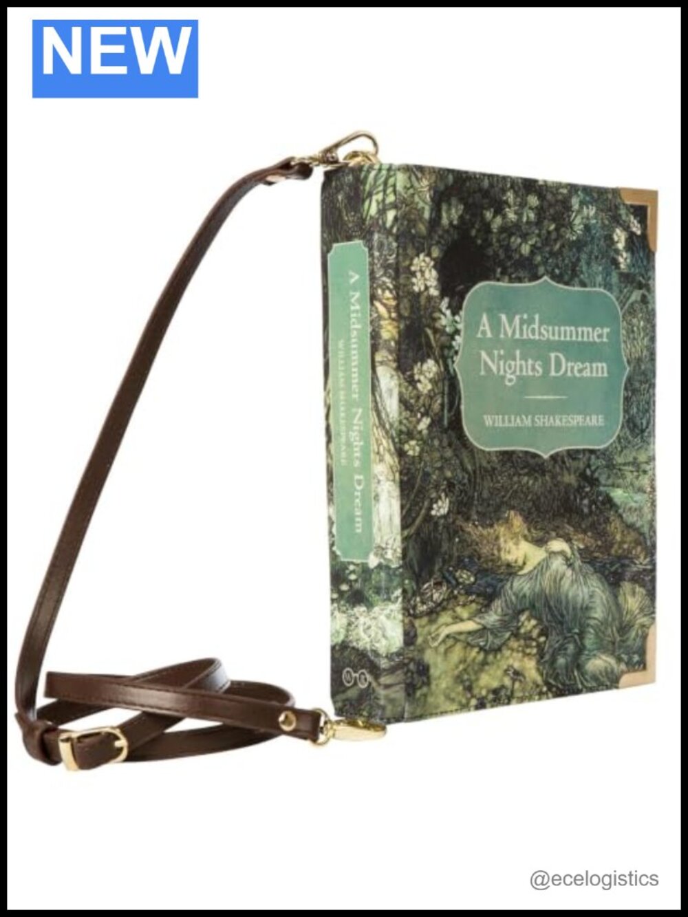 Crossbody Purse Handbag for Book Lovers, Faux Leather